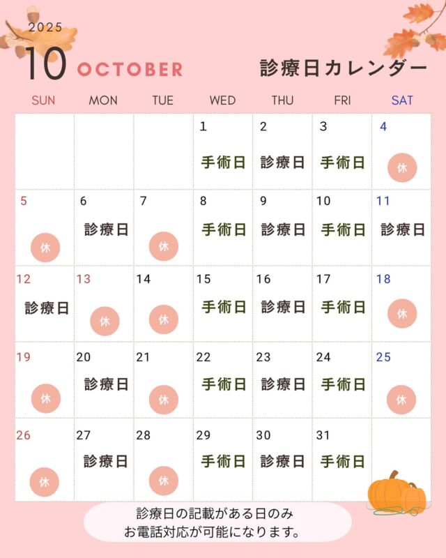 @OGSclinic←他の投稿はこちらから
また読みたい時は保存マーク
参考になったよ！という方は
❤️をお願い致します！
⁡
2025年の診療カレンダーになります✨
休診日は画像の通りです
⁡
お電話対応ができるのは診療日のみになりますので、お問い合わせなどお電話頂く際は診療日の9:30~12:00/13:30〜18:30の間に
お問い合わせ下さい。
⁡
ご迷惑をおかけしますが、何卒よろしくお願い致します。
ご予約もお待ちしております！✨
𓂂𓂂𓂂𓂂𓂂𓂂𓂂𓂂𓂂𓂂𓂂𓂂𓂂𓂂𓂂𓂂𓂂𓂂𓂂𓂂𓂂𓂂𓂂𓂂𓂂𓂂𓂂𓂂𓂂𓂂𓂂𓂂𓂂𓂂𓂂𓂂𓂂𓂂𓂂𓂂𓂂𓂂𓂂𓂂𓂂𓂂𓂂𓂂𓂂𓂂𓂂𓂂𓂂𓂂𓂂
⁡
輪郭嬌正術・難易度の高いルフォー骨切りを含めた、両顎手術を考えている方に向けて
手術・症例写真や当院に関することを発信しています！
ぜひフォローしてください😆！
@ogsclinic
⁡
公式HPでは、術式や病院について詳しく掲載されています。
⁡
是非こちらも覗いてみてくださいね🦷✨
⁡
HPはこちら👇
ogs-clinic.jp
Xはこちら👇
アカウント名
@OGSclinic
⁡
⁡
埼玉県川越市脇田町103番
メディカルセンター川越2F
TEL 049-226-1515
⁡
𓂂𓂂𓂂𓂂𓂂𓂂𓂂𓂂𓂂𓂂𓂂𓂂𓂂𓂂𓂂𓂂𓂂𓂂𓂂𓂂𓂂𓂂𓂂𓂂𓂂𓂂𓂂𓂂𓂂𓂂𓂂𓂂𓂂𓂂𓂂𓂂𓂂𓂂𓂂𓂂𓂂𓂂𓂂𓂂𓂂𓂂𓂂𓂂𓂂𓂂𓂂𓂂
⁡